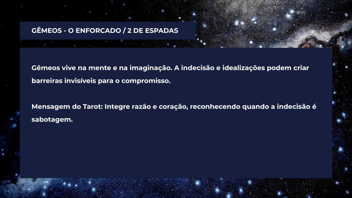 Como o signo de Gêmeos se sabota no amor, segundo o Tarot Terapêutico / Arte/DL