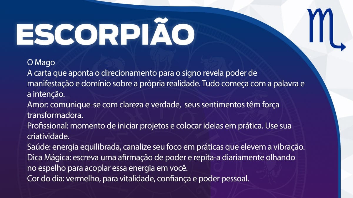 Previsão para Escorpião / Arte/DL