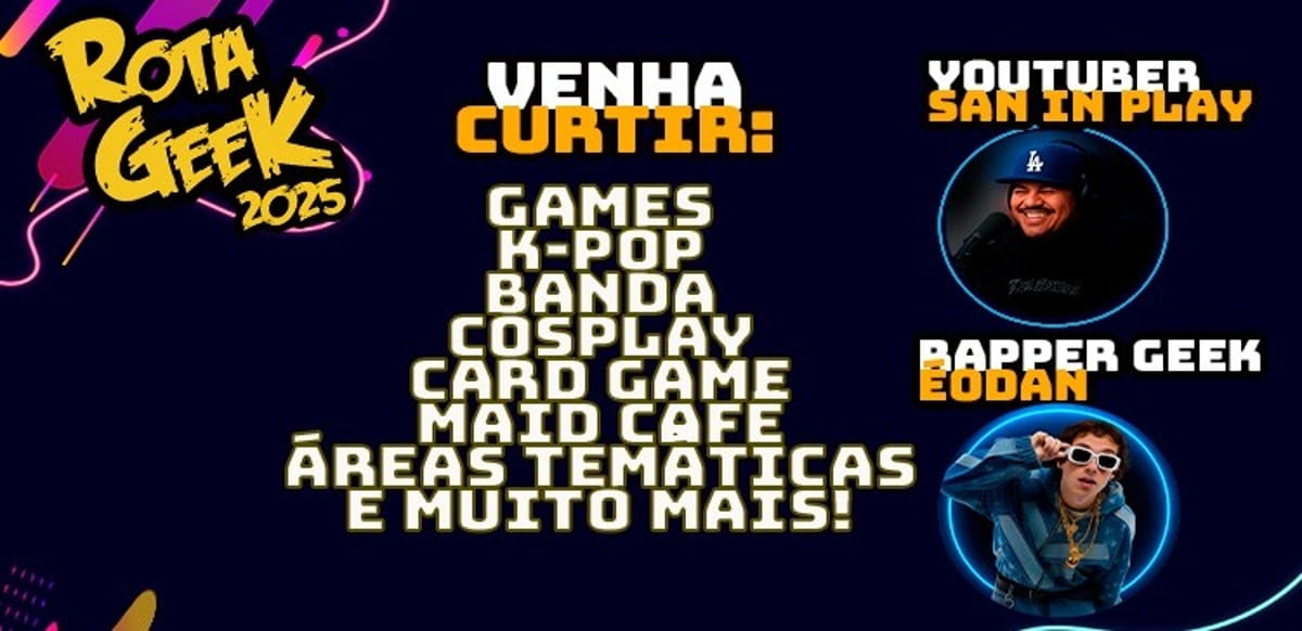 O Rota Geek reafirma seu espaço no calendário cultural de Itanhaém, consolidando a cidade como um ponto de encontro para apaixonados por games, animes e cultura pop em toda a região