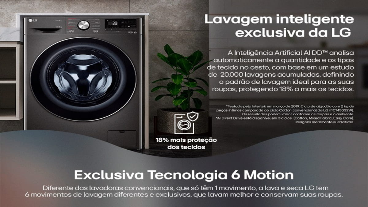 Em um segundo momento, a fábrica vai produzir lavadoras e secadoras de roupas e, possivelmente, aparelhos de ar condicionado (LG/Divulgação)