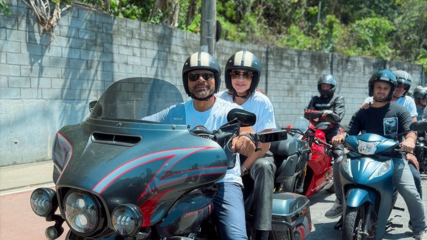 Neymar Pai marcou presença na motociata (NR Sports/Divulgação)