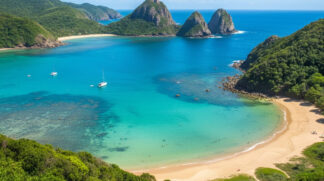 Parte do arquipélago de Fernando de Noronha visto de cima / Foto ilustrativa