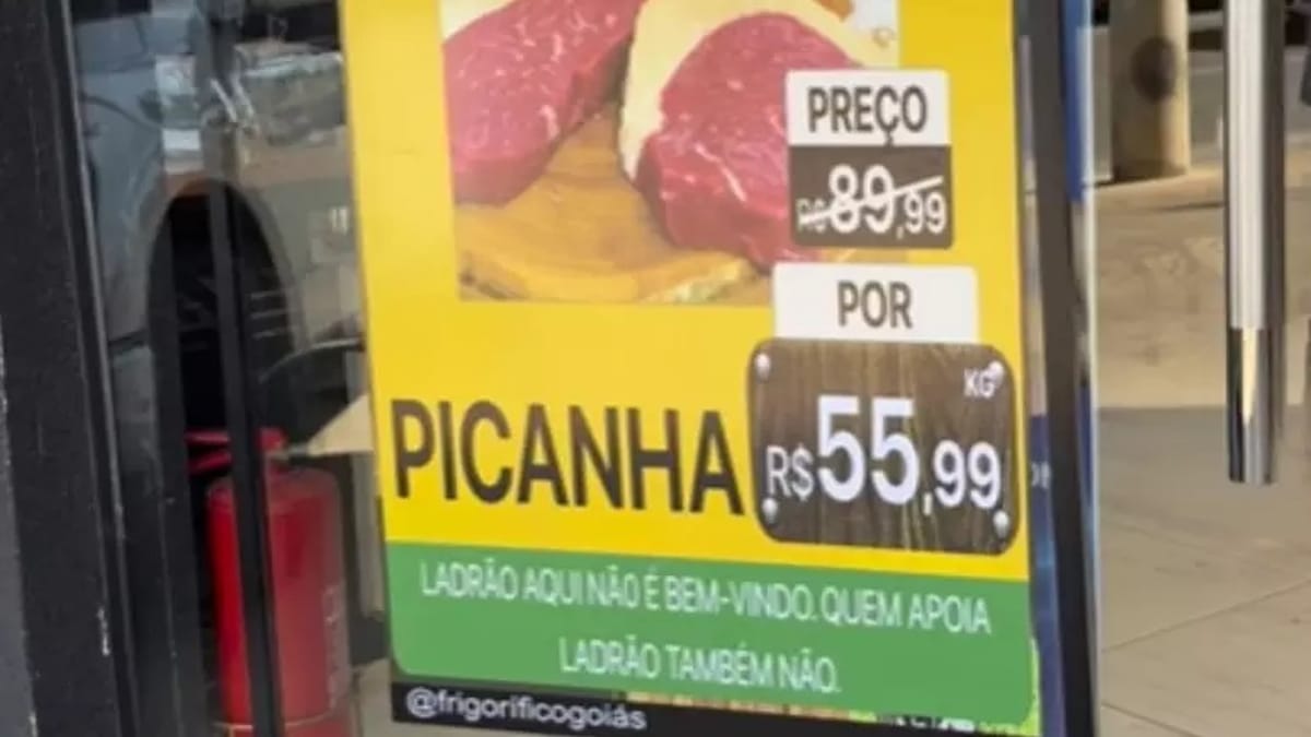 Estabelecimento colocou 'novo cartaz', depois de receber notificação judicial