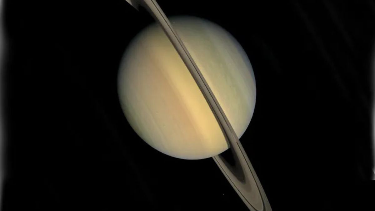 Saturno: O gigante gasoso famoso por seu impressionante sistema de anéis, que se estende por mais de 280 mil quilômetros no espaço - NASA