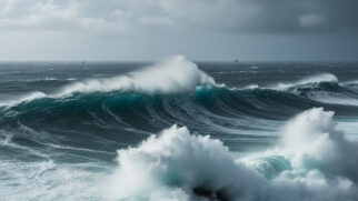 Ondas gigantes no meio do oceano são capturadas por satélites