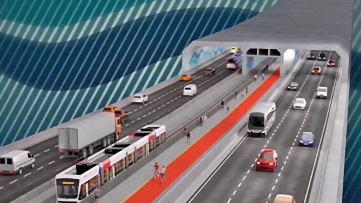 O túnel entre Santos e Guarujá avança como uma das maiores obras de mobilidade do litoral paulista / Divulgação