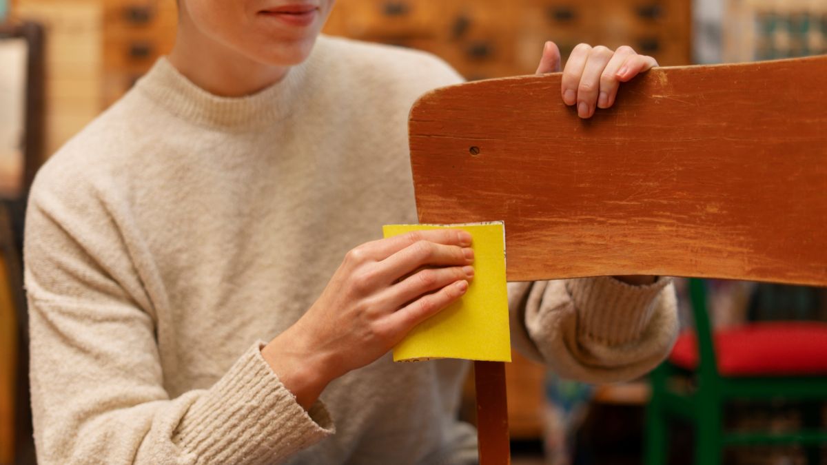 Etapa essencial para remover o acabamento antigo e preparar a superfície para a seladora ou verniz/ Freepik