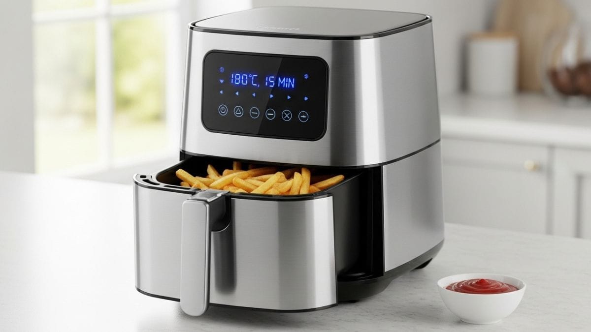 A potência de 1800 W e os 12 litros de capacidade permitem preparar desde carnes até frutas desidratadas