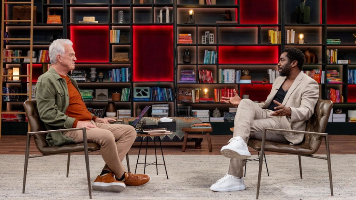 O ator Lázaro Ramos também participou da tradicional conversa/Daniela Toviansky/Globo
