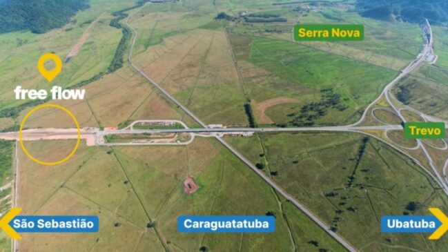 A Rodovia dos Tamoios implementou o sistema free flow no Contorno Sul