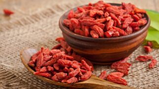 A goji berry é o fruto do Lycium barbarum, planta cultivada principalmente na China, Mongólia e Tibete