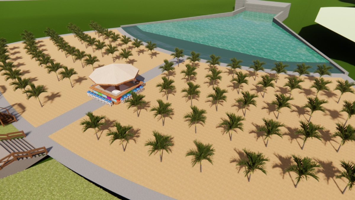 O Eco Thermas está construindo uma praia artificial de quase 2 mil metros quadrados