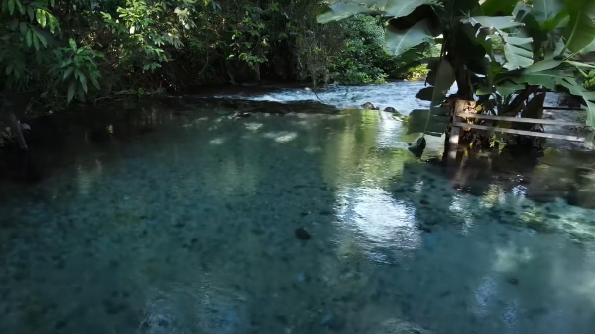 O Rio Azuis, em Aurora do Tocantins, tem apenas 147 metros e é o menor do Brasil, da América Latina e o terceiro menor do mundo / Reprodução Youtube/ Boa sorte Viajante
