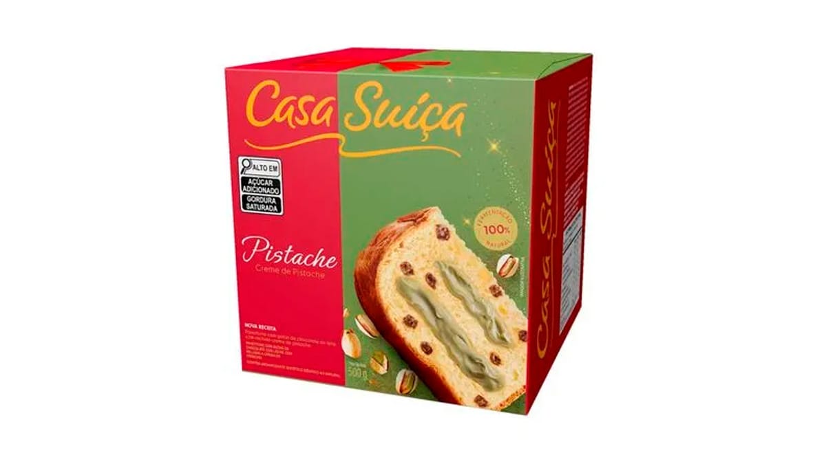 Panettone Pistache Casa Suíça R$ 49,90 - Divulgação