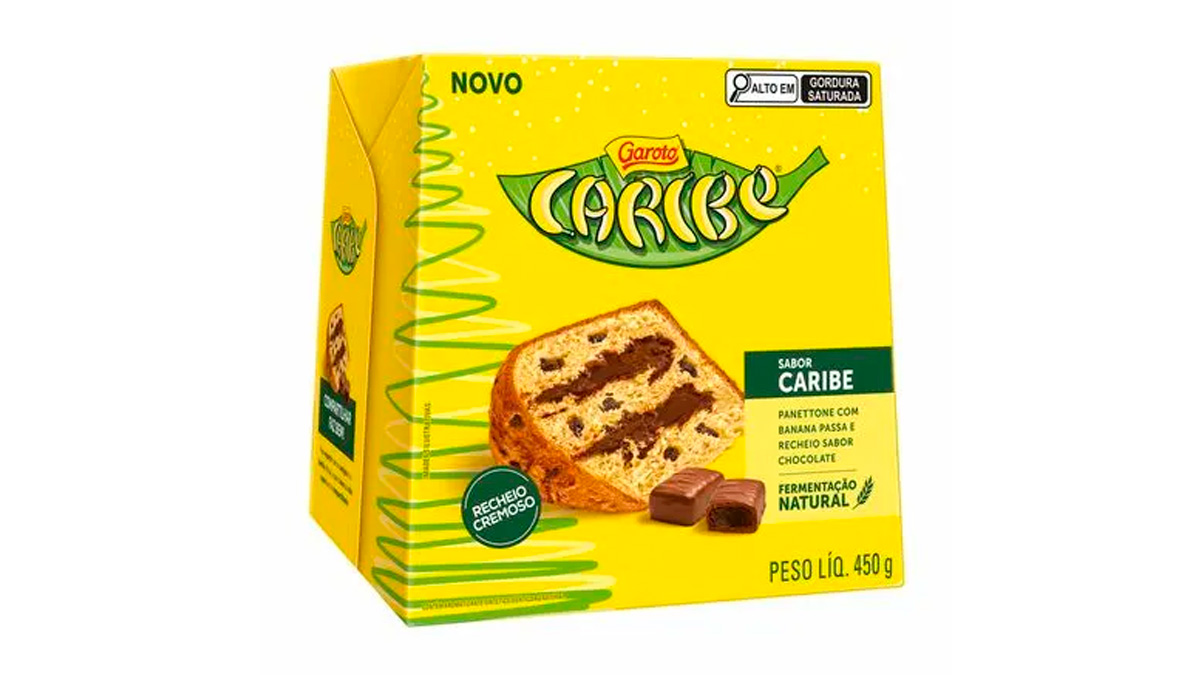 Panettone Caribe Garoto R$ 29,90 - Divulgação
