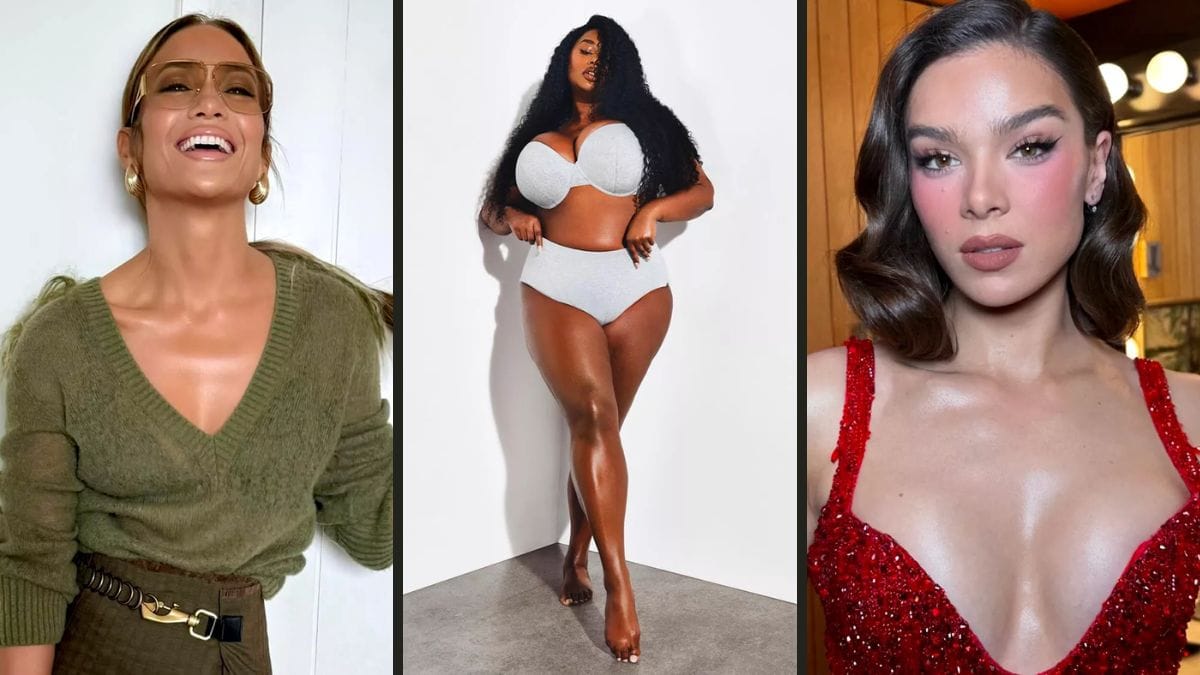A poolside skin foi uma grande tendência no verão dos Estados Unidos e retorna com força no verão de 2026. Exemplos são a atriz Jennifer Lopez, a modelo Precious Lee e a atriz Hailee Steinfeld, quando maquiadas por Patrick Ta/ Reprodução Instagram/@jlo/@preciousleexoxo/@patrickta