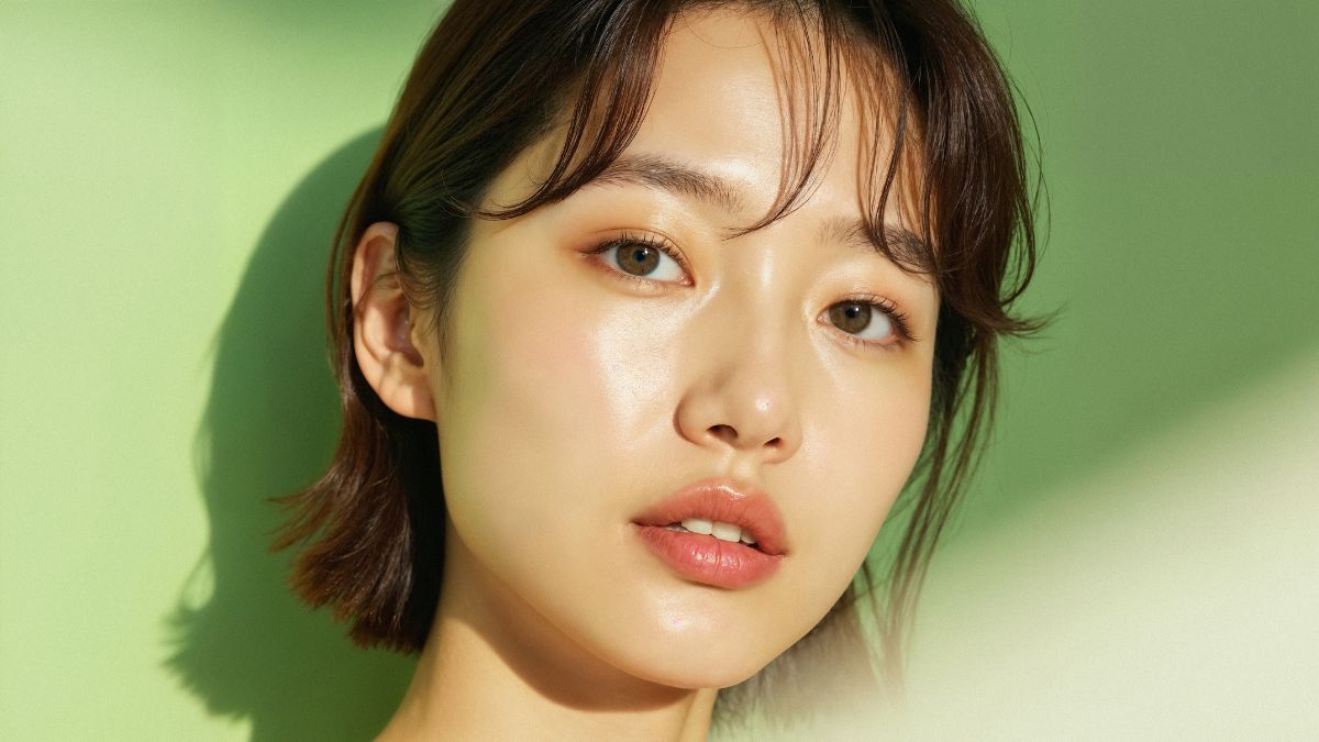 A glass skin surgiu na Coreia do Sul e significa 'pele de vidro'. Ela descreve uma pele extremamente hidratada, lisa e luminosa, com um brilho que reflete a luz como se fosse vidro polido. O efeito é conquistado com produtos e etapas de skincare ou até mesmo maquiagem/ Gerado por IA/Freepik
