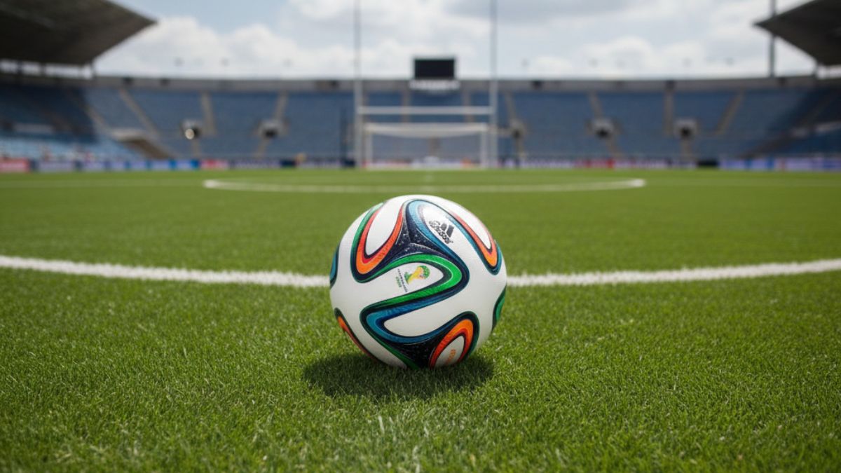 Bola da Copa de 2014, que ocorreu no Brasil, chamada de Brazuca/ Imagem meramente ilustrativa/Gerado por IA/Gemini