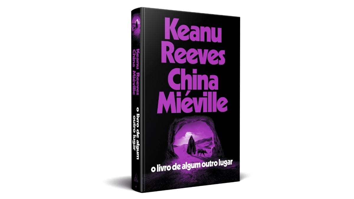 Capa de O livro de algum outro lugar, novo romance de Keanu Reeves escrito em parceria com China Miéville/ Divulgação