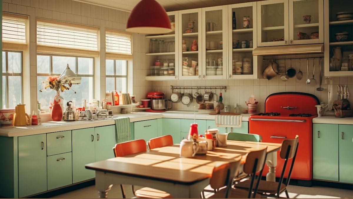 1. Móveis de canto ultrapassados: Os tradicionais cantos de cozinha populares nos anos 1990 costumam ser grandes, pesados e pouco funcionais. Além de ocuparem espaço demais, deixam o ambiente visualmente datado. Mesas compactas ou conjuntos mais leves ajudam a ampliar a circulação e trazem um ar mais atual/ Gerado por IA/Freepik