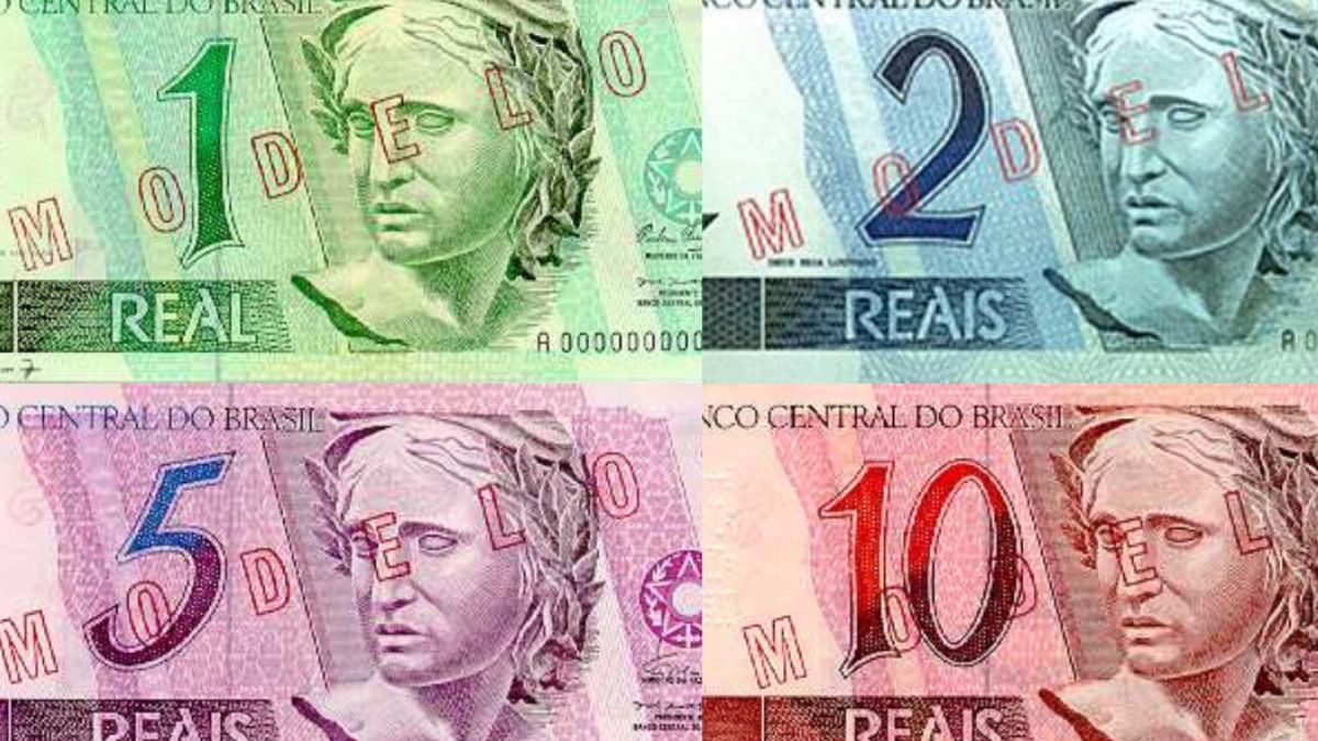 As notas da primeira família do Real, de 1994, estão sendo retiradas gradualmente pelos bancos / Banco Central/Divulgação