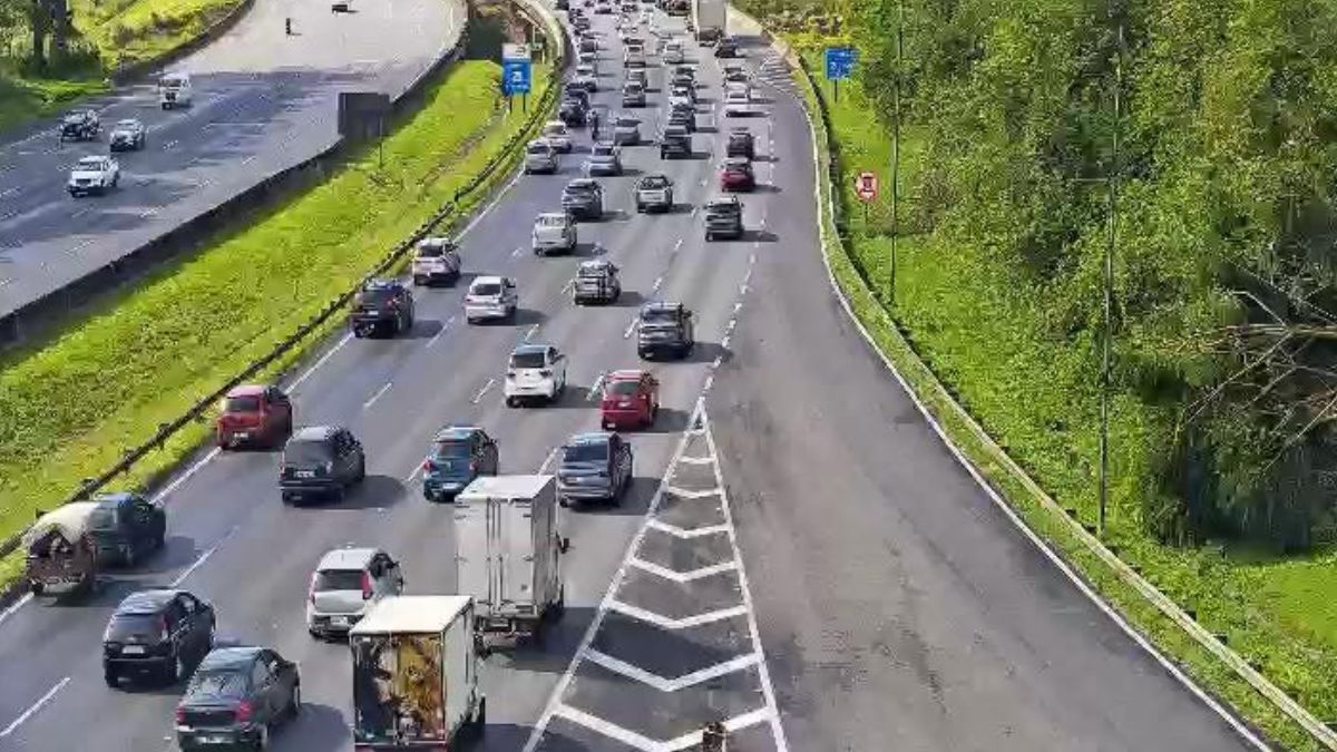 O trecho da Balança Imigrantes Planalto está registrando trânsito (Ecovias/Reprodução)