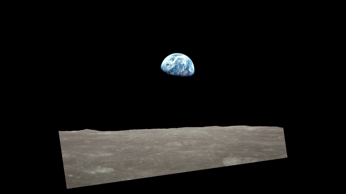 Durante o programa ao vivo, a tripulação mostrou imagens da Lua e da Terra / Divulgação/Space Adventure