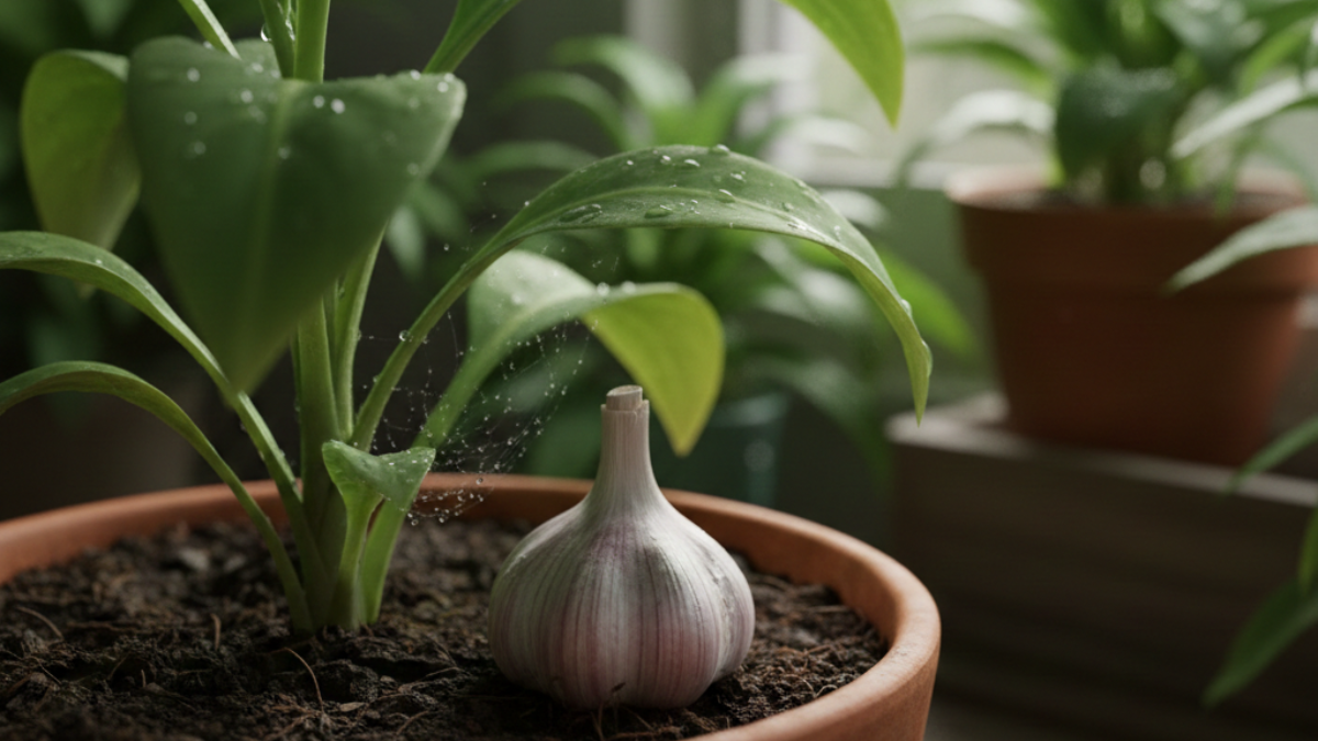 Além de afastar insetos, o alho se decompõe lentamente no solo, liberando nutrientes que fortalecem o sistema imunológico das suas plantas. É economia e saúde para o seu jardim/Gemini