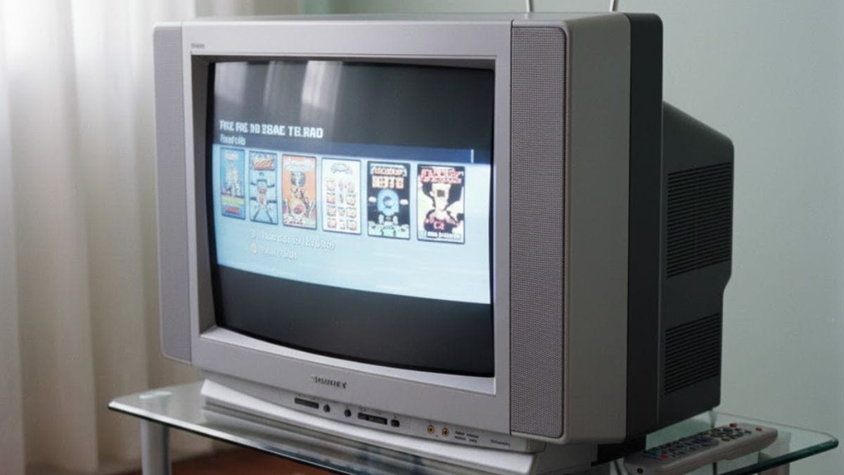 E a forma como isso acaba sendo feito é bastante simples, pois televisores de tubo normalmente têm entrada AV, ideal para o plugue de aparelhos de VHS, DVDs e até receptores de televisão a cabo (Google Gemini/Imagem Gerada por IA)