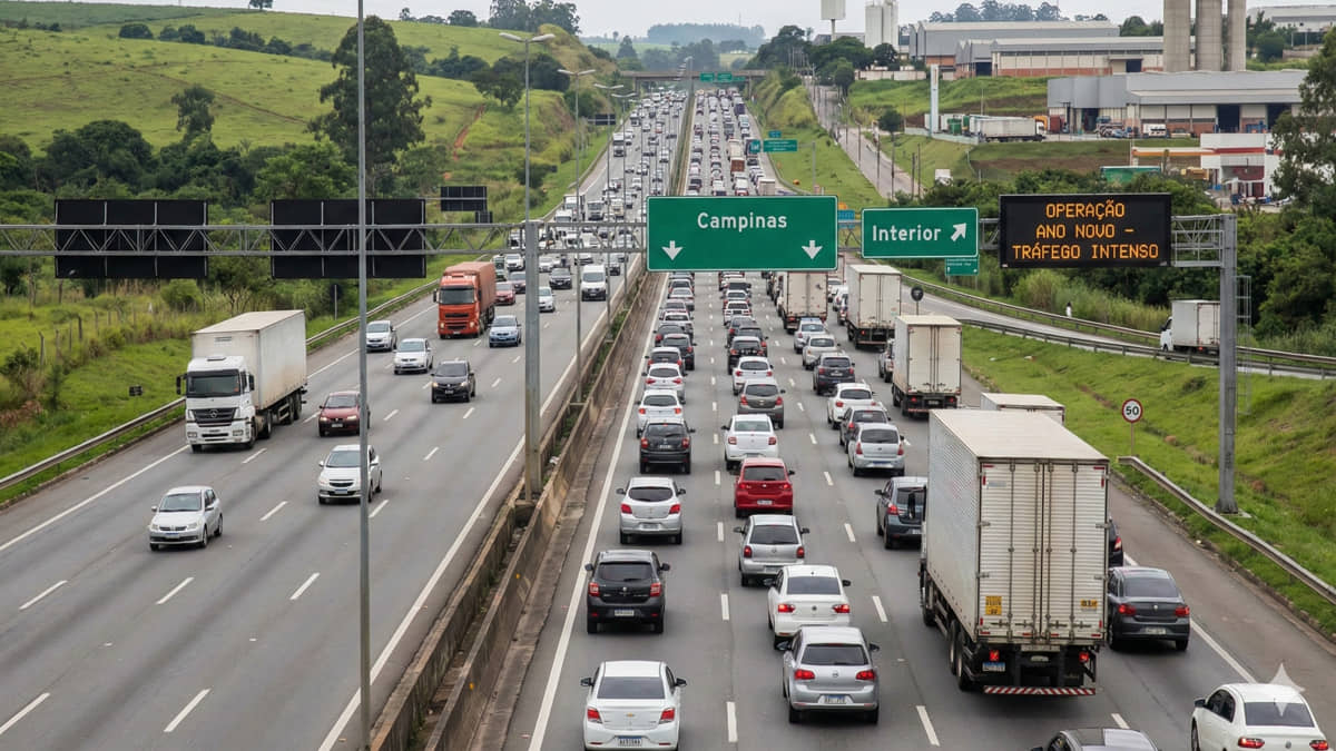 O Sistema Anhanguera-Bandeirantes lidera o movimento de veículos no fim de ano
