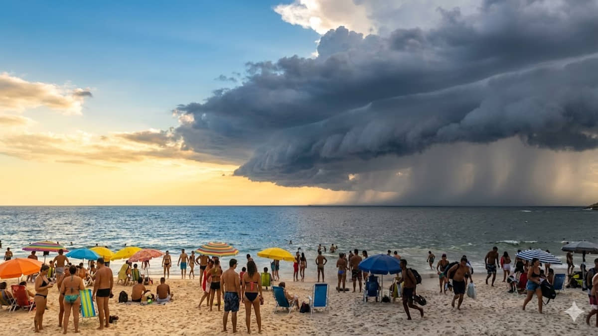 Frente fria muda o tempo no litoral de SP a partir do primeiro dia de 2026