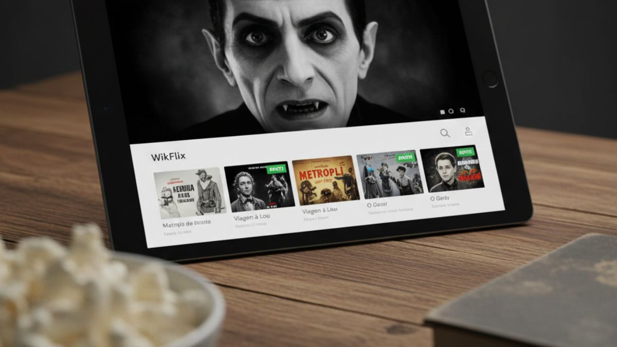 Com um catálogo de mais de 4.200 títulos, o Wikiflix utiliza o domínio público para oferecer acesso gratuito e legal a obras-primas que moldaram a história do cinema mundial/Gemini
