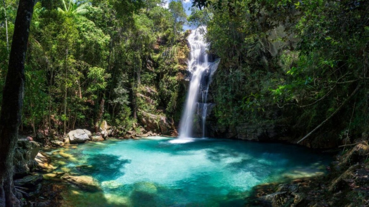 Cachoeira de Santa Bárbara (Alto Paraíso de Goiás, Goiás) / Divulgação/pousadavarandadaserra.com.br