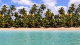 O "Caminho de Moisés" é uma trilha de areia que surge no oceano durante a maré baixa.