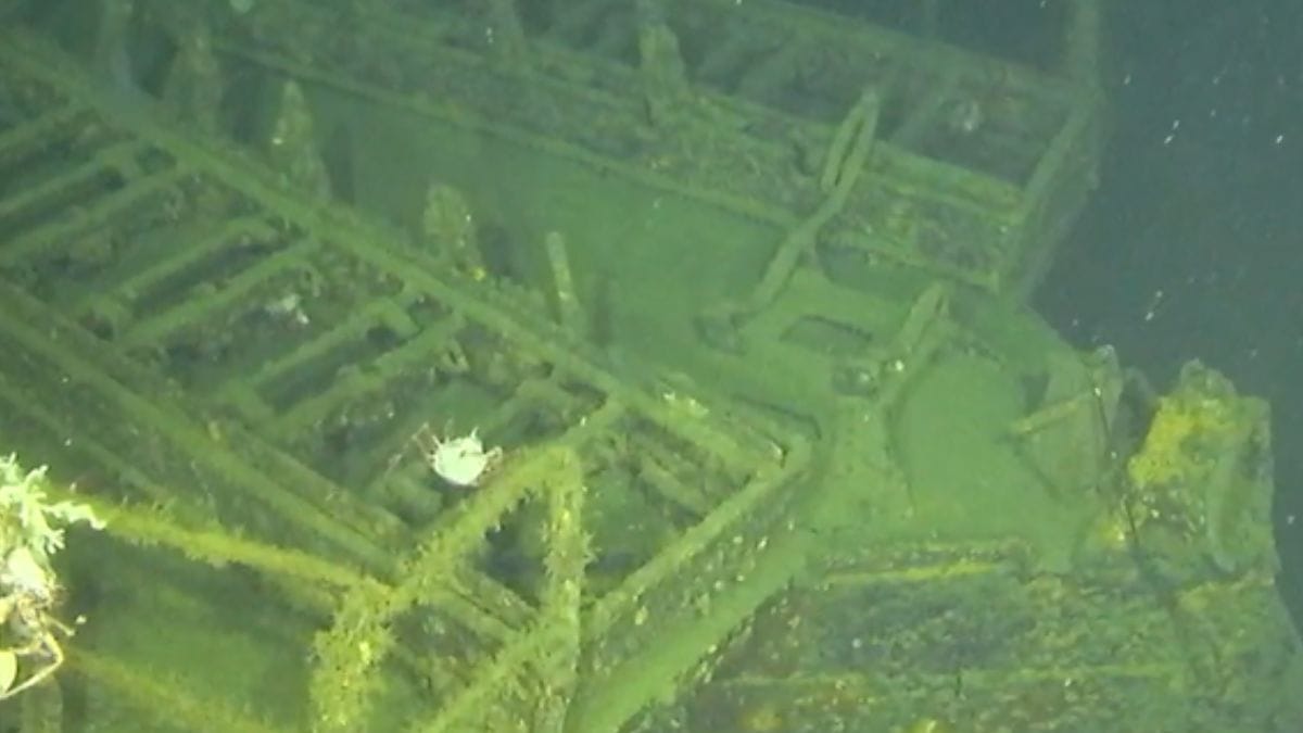 Após décadas de mistério, tecnologia de ponta revelou o paradeiro do USS Stewart, agora um ecossistema subaquático intacto no fundo do Pacífico. /Ocean Infinity
