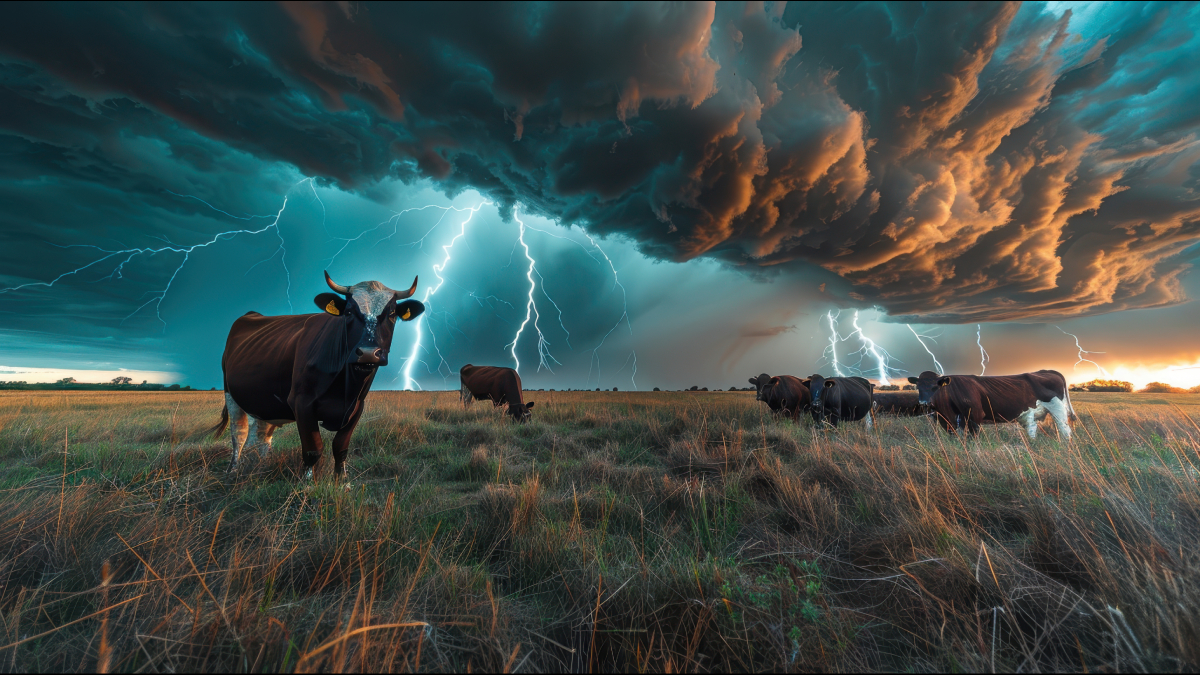 O gado é, estatisticamente, o grupo de animais mais afetado por tempestades elétricas no país