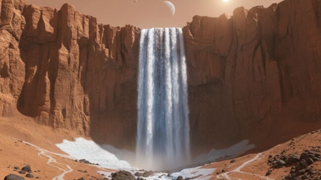 Uma pesquisa indica que o planeta vermelho foi palco da maior cachoeira já identificada no Sistema Solar
