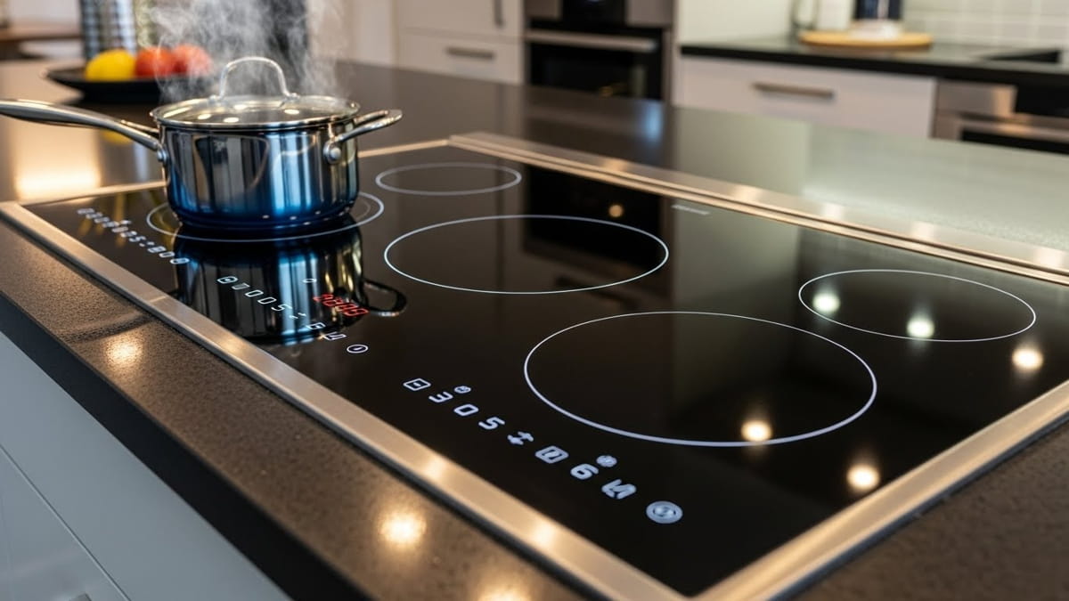 Diferentemente do fogão a gás ou dos modelos elétricos tradicionais, o sistema de indução funciona por meio de um campo eletromagnético, que aquece diretamente o fundo da panela