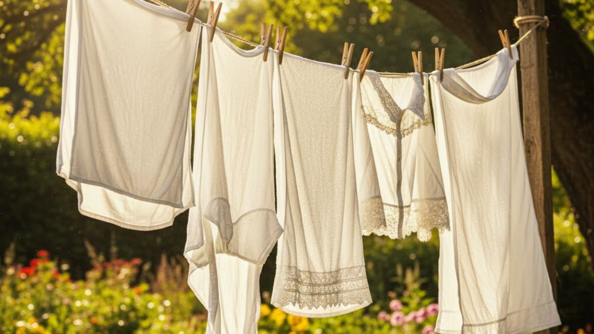 Por fim, as roupas voltam a serem limpas sem os bolores que adquiriram durante o tempo em que estavam guardadas (Google Gemini/Imagem Gerada por IA)