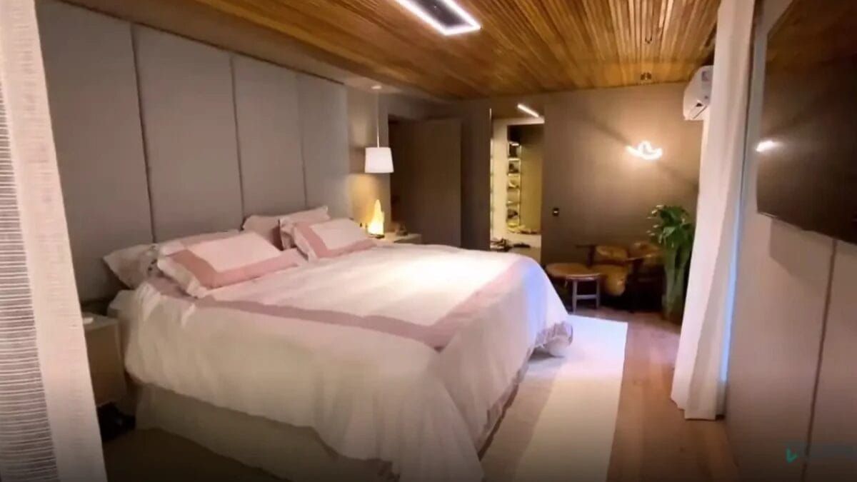 Mansão conta com quartos não apenas para Aline e os hóspedes, mas também para seus pets (Redes Sociais/Reprodução)
