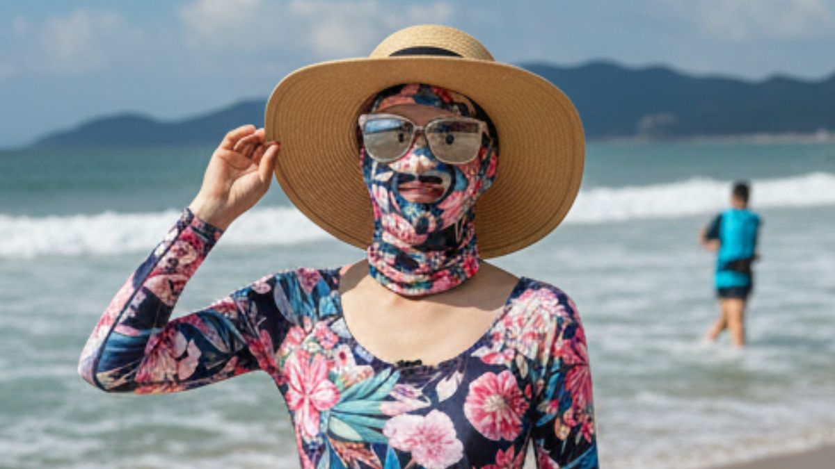Criado na China, o acessório protege banhistas contra queimaduras de águas-vivas e o contato com a areia/Gemini