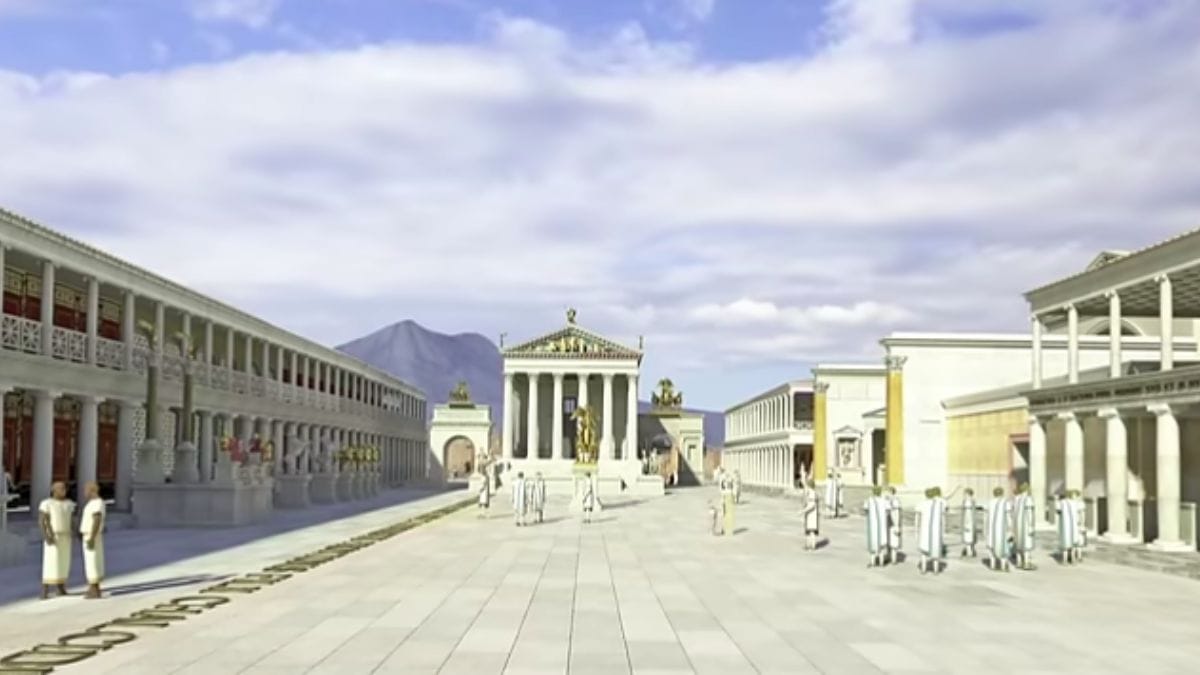 As vilas elegantes de Pompeia atraíam moradores de diferentes classes sociais e serviam como destino de descanso e lazer, muito antes da construção do Coliseu de Roma. Captura de tela/YouTube/Altair4 Multimedia Archeo3D Production