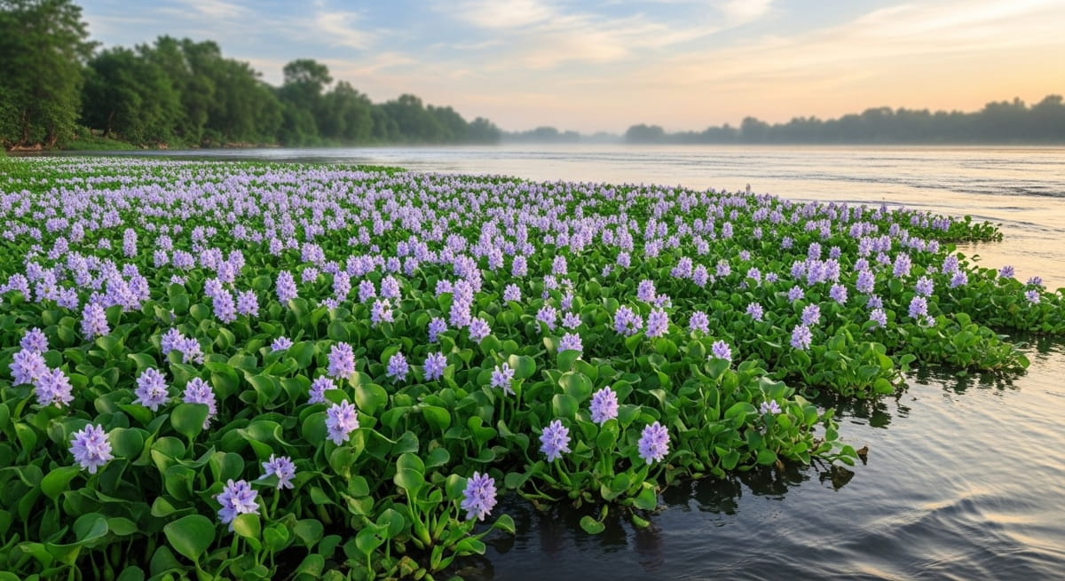 O aguapé (Eichhornia crassipes) pode parecer inofensivo, mas é considerado a espécie invasora mais disseminada do planeta, segundo a ONU