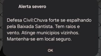 Segundo o comunicado, fortes chuvas e ventos estão previstos para acontecerem durante as próximas horas