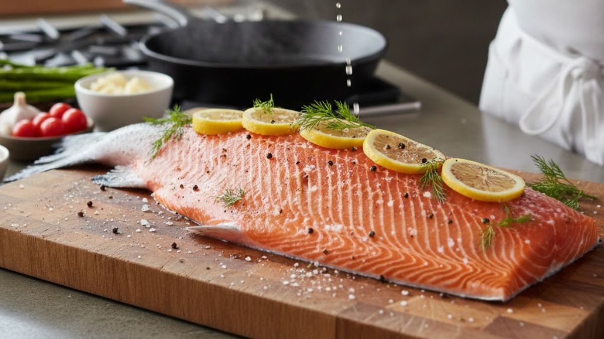 Assim como o salmão, o robalo pode ser preparado de forma grelhada ou cozida (Imagem gerada por IA e meramente ilustrativa/Google Gemini)