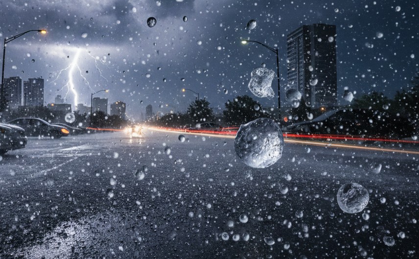 Algumas cidades registrarão queda de granizo durante as tempestades / Gemini