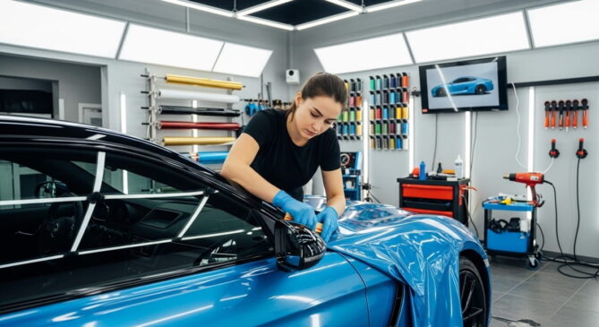 O envelopamento automotivo, feito com vinil autoadesivo, evoluiu drasticamente, oferecendo hoje desde acabamentos foscos até texturizados com durabilidade surpreendente