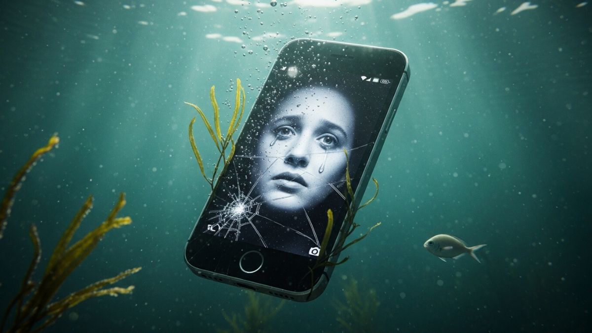 Enxaguar rapidamente em água doce pode ajudar a remover resíduos de sal antes da secagem completa do celular/ImageFX