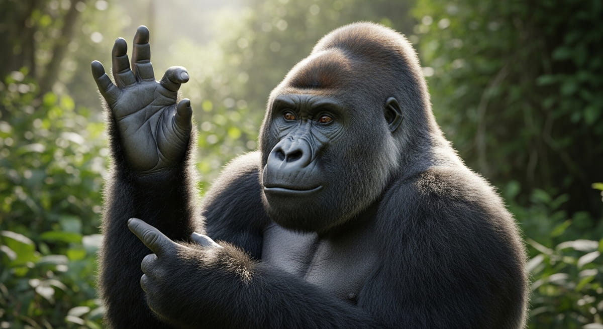 Treinada desde jovem por especialistas, Koko não apenas decorou gestos; ela os combinava para criar novos conceitos