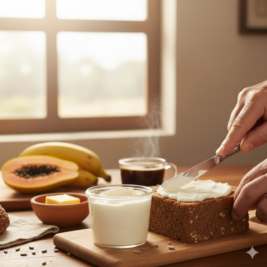 Ele continua saudável com um pouco de creme de ricota ou requeijão light / IA